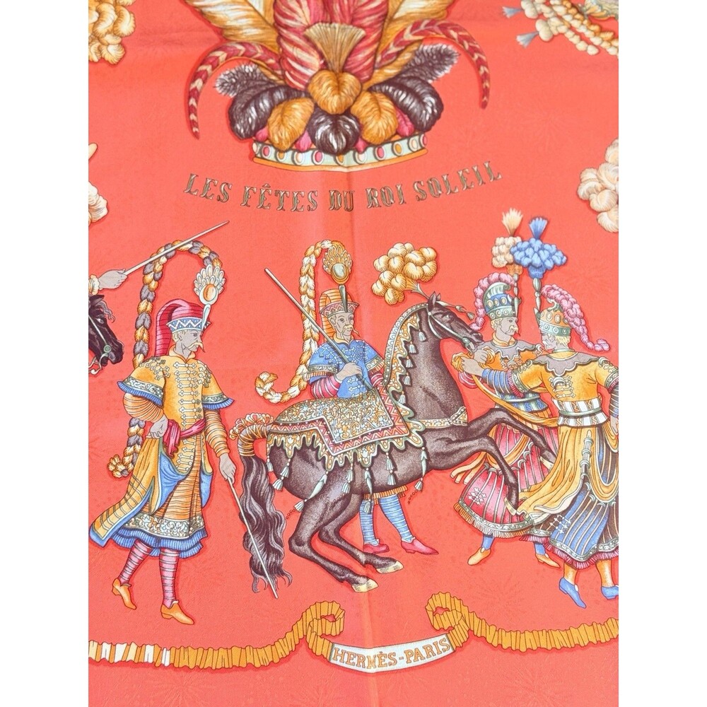 Hermès Les Fêtes du Roi Soleil 90cm Equestrian Horse Silk Scarf - Picture 4 of 11